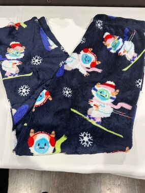 Cozy Navy Snowman Ski Fleece Pants
